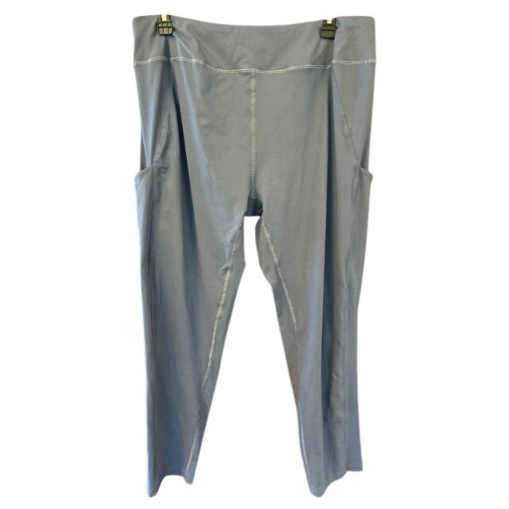 Lululemon Leggings Women 12 Blue Gray Excellent High Rise Crop Side Pockets